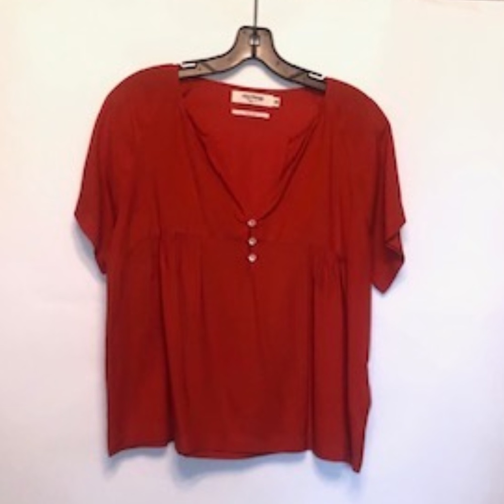 Poppy Red Short Sleeve Top